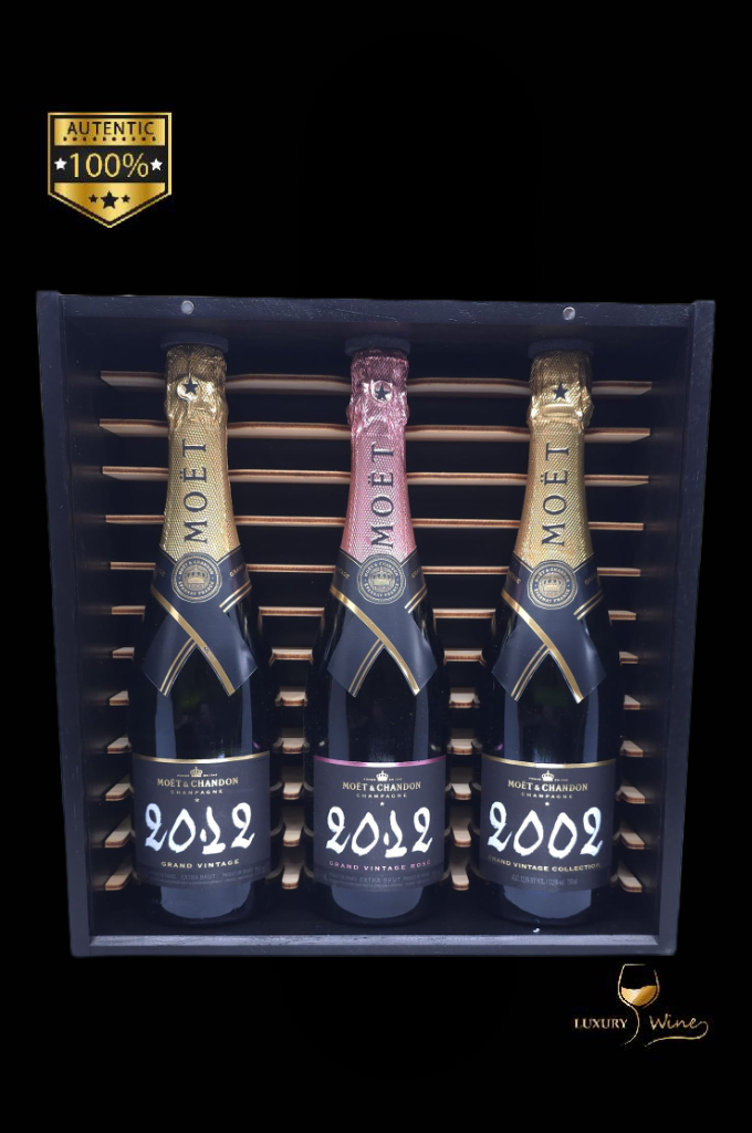 Champagne de colectie Moet & Chandon in cutie din lemn 2012,2002 1 Meot & Chandon