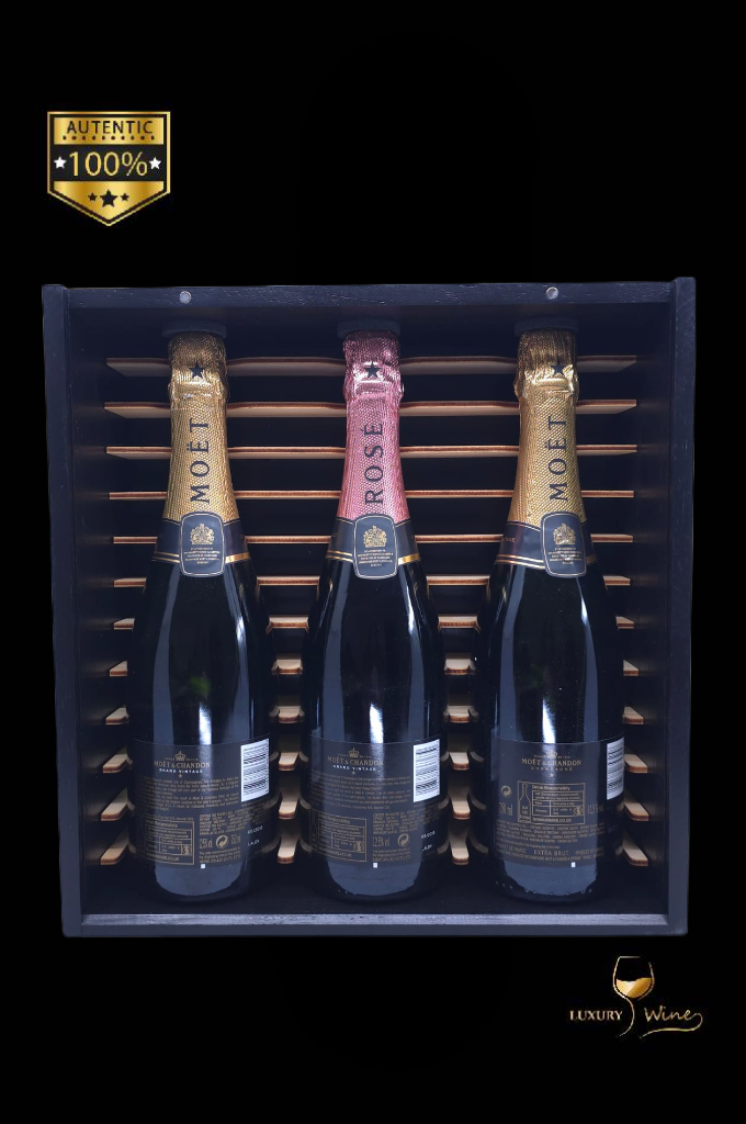 Champagne de colectie Moet & Chandon in cutie din lemn 2012,2002 2