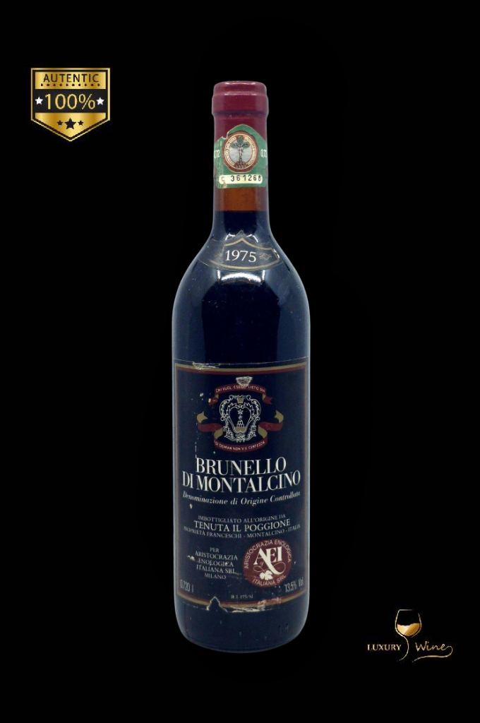 1975 vin vechi de colectie Brunello di Montalcino Il Poggione vin din anul nasterii 1975